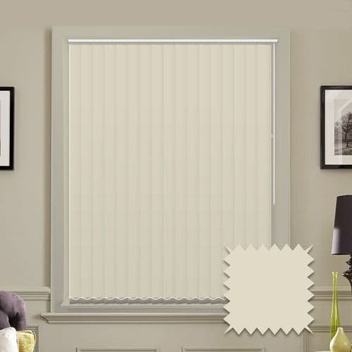 Made to measure vertical blinds in Splash Beige plain fabric