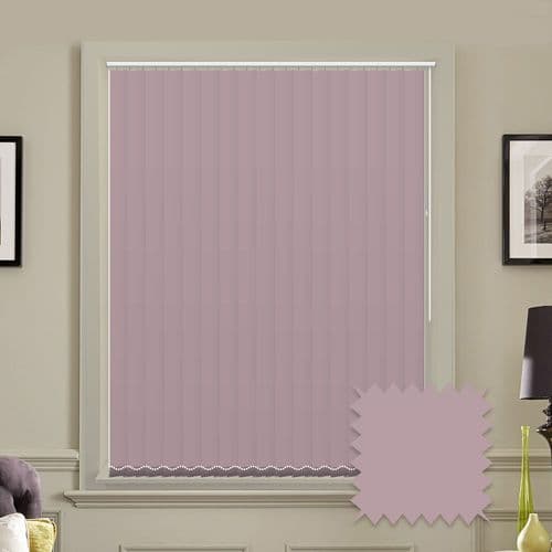 Made to measure vertical blinds in Splash Bossa Light Pink plain fabric