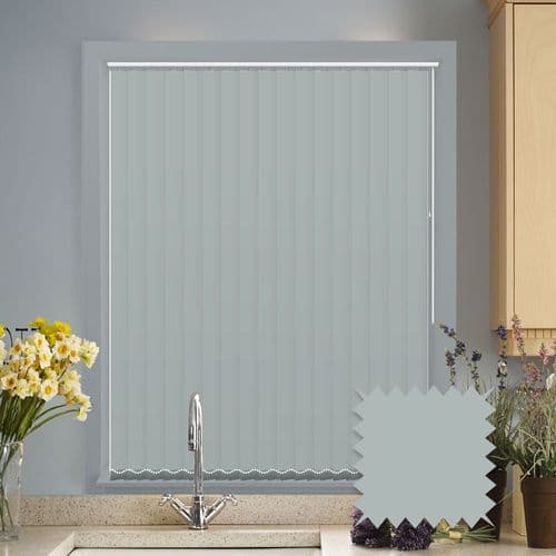 Made to measure vertical blinds in Splash Duck Egg Blue plain fabric