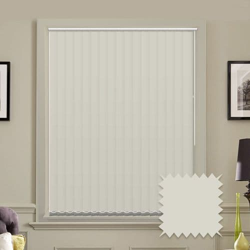 Made to measure vertical blinds in Splash Modesty Cream plain fabric