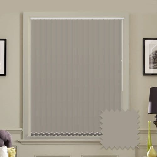Made to measure vertical blinds in Splash Placid Beige plain fabric