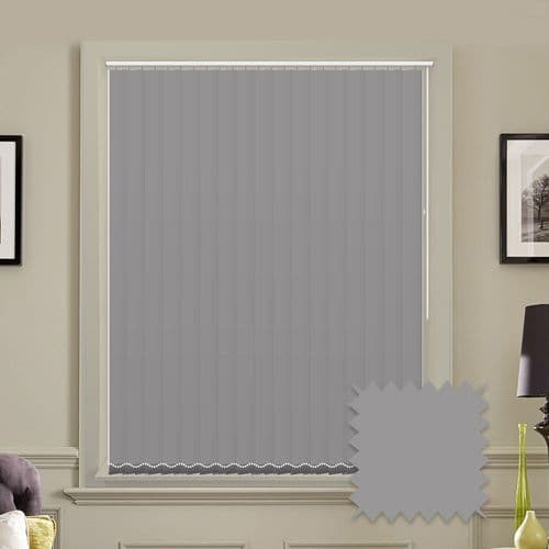Made to measure vertical blinds in Splash Tropez Grey plain fabric