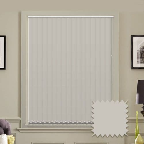 Made to measure vertical blinds in Splash Vellum plain fabric