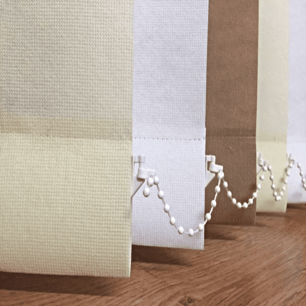 Multiple Vertical Blind deal for our plain white cream and mocha fabric Just Blinds