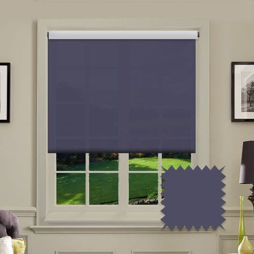 Navy Blackout Roller Blind - Como Deep