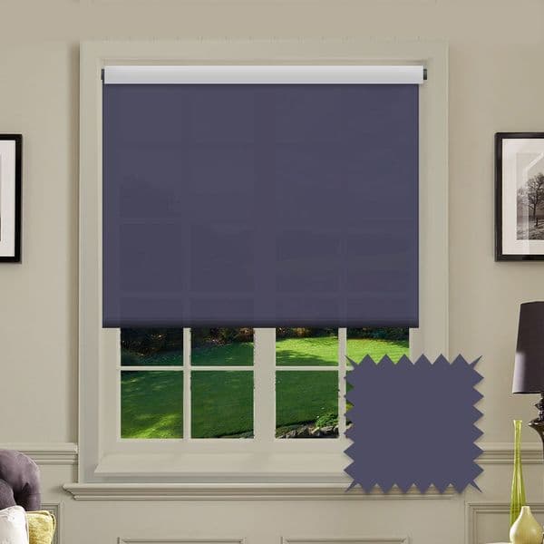 Navy Roller Blind - Splash Midnight Just Blinds