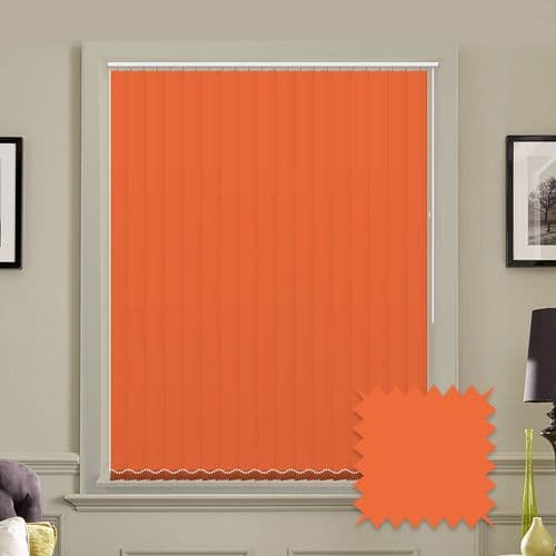 Orange Unicolour Rayon 5 inch Vertical Blinds - made to measure