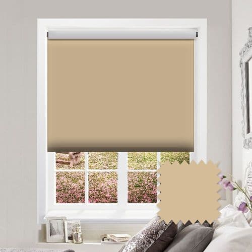 PVC Blackout Plain Beige Roller Blind