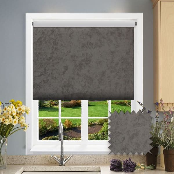 PVC Blackout Plain Earth Walnut Roller Blind Just Blinds