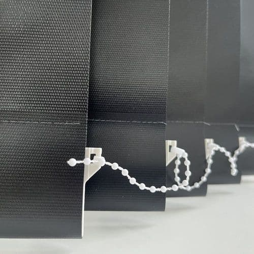 Replacement louvres /slats for vertical blinds 3.5" (89mm) PVC UNILUX Black BLACKOUT