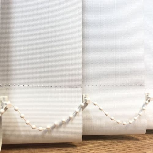 Replacement louvres /slats for vertical blinds 3.5" (89mm) PVC UNILUX White BLACKOUT