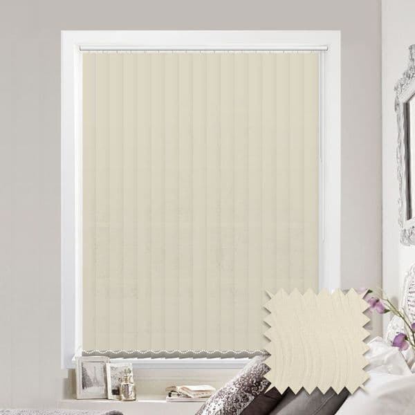 Senna Cream Vertical Blinds - Made to Measure vertical blind in Cream Just Blinds
