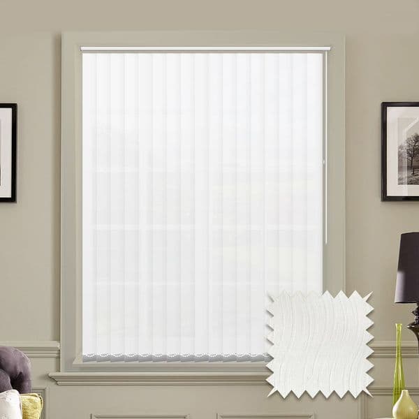 Senna White Vertical Blinds - Made to Measure vertical blind in White Just Blinds