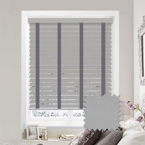 Sunwood Faux Wood Venetian Blinds with Tapes in Mission Fine Grain
