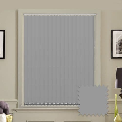 Unicolour Ash 5 inch Light Grey Vertical Blinds - made to measure