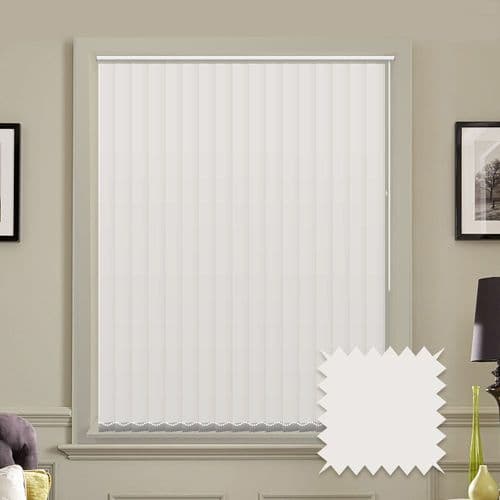Vertical blinds made to measure in Optimum Snow White plain fabric