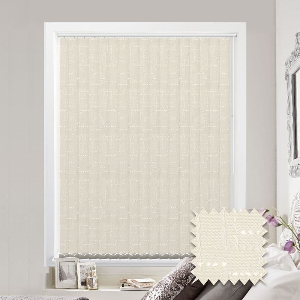 Vertical blinds Made to Measure vertical blind in Malimo Oyster Just Blinds