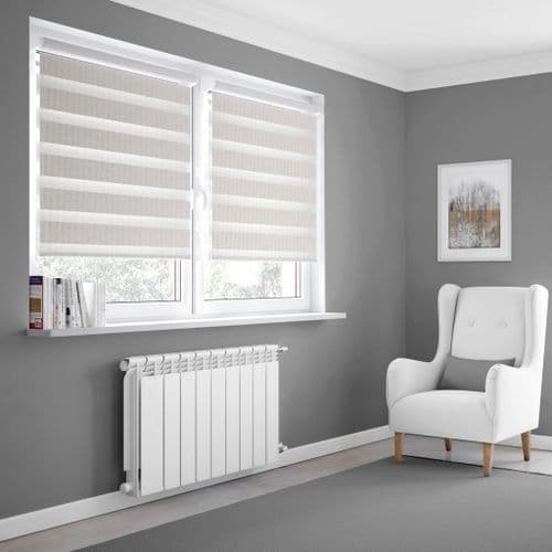 White Day and Night Blinds Made To Measure in Ice White