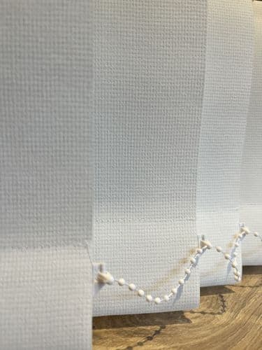 White plain washable Vertical Blind Slats 3.5" (89mm) replacement blind slats