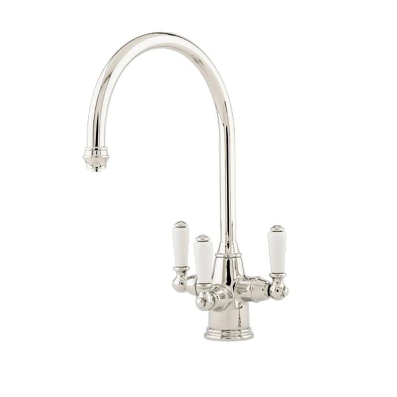 1460 Perrin & Rowe Phoenician Sink Mixer Tap with Filtration and Porcelain Lever Handles