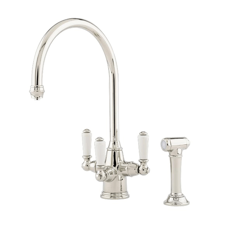 1560 Perrin & Rowe Phoenician Sink Mixer Tap with Filtration, Lever Handles and Rinse