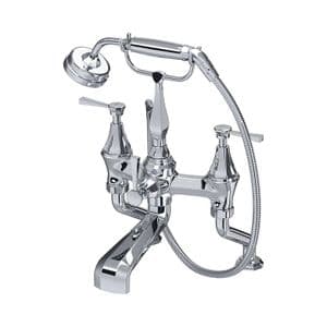 3100/1 Perrin & Rowe Deco Deck Mounted Lever Bath / Shower Mixer Tap with Handshower