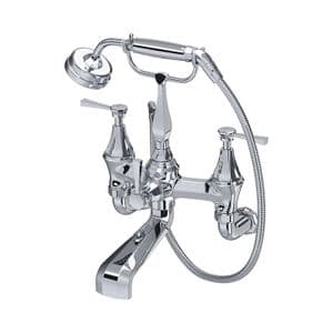3110/1 Perrin & Rowe Deco Wall Mounted Lever Bath / Shower Mixer Tap with Handshower