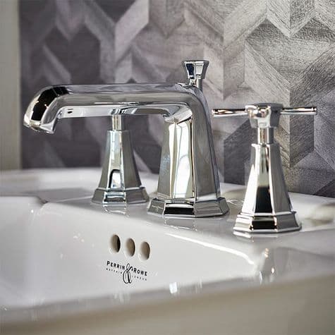 3142 Perrin & Rowe Deco 3-hole Basin Mixer Tap With Crosstop Handles