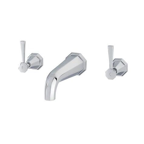 3170 Perrin & Rowe Deco 3-hole Wall Mounted Basin Mixer Tap With Lever Handles