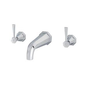 3170 Perrin & Rowe Deco 3-hole Wall Mounted Basin Mixer Tap With Lever Handles