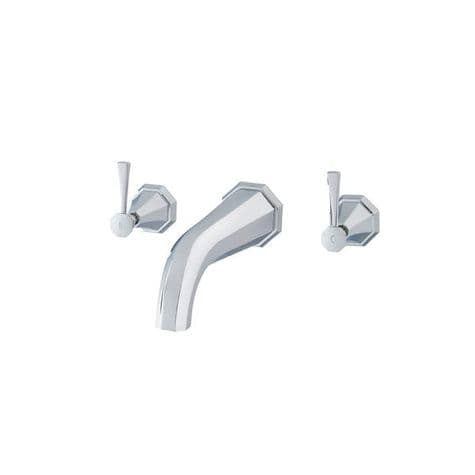 3180 Perrin & Rowe Deco 3-hole Wall Mounted Bath Filler Tap With Lever Handles