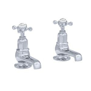 3456 Perrin & Rowe Pair Bath Taps Crosshead