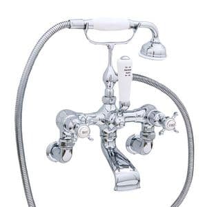 3511/1 Perrin & Rowe Bath Shower Mixer Tap And Wall Unions Crosshead