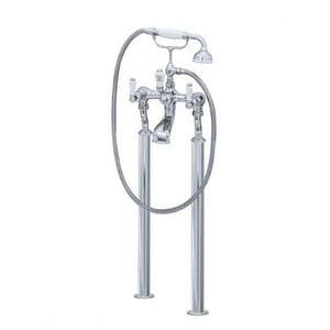 3520/1 Perrin & Rowe Bath Shower Mixer Tap & Extended Unions, Floor Legs, Handshower & Cradle Lever