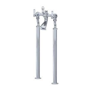 3520 Perrin & Rowe Bath Shower Mixer Tap With Extended Unions And Floor Legs, With Lever Handles