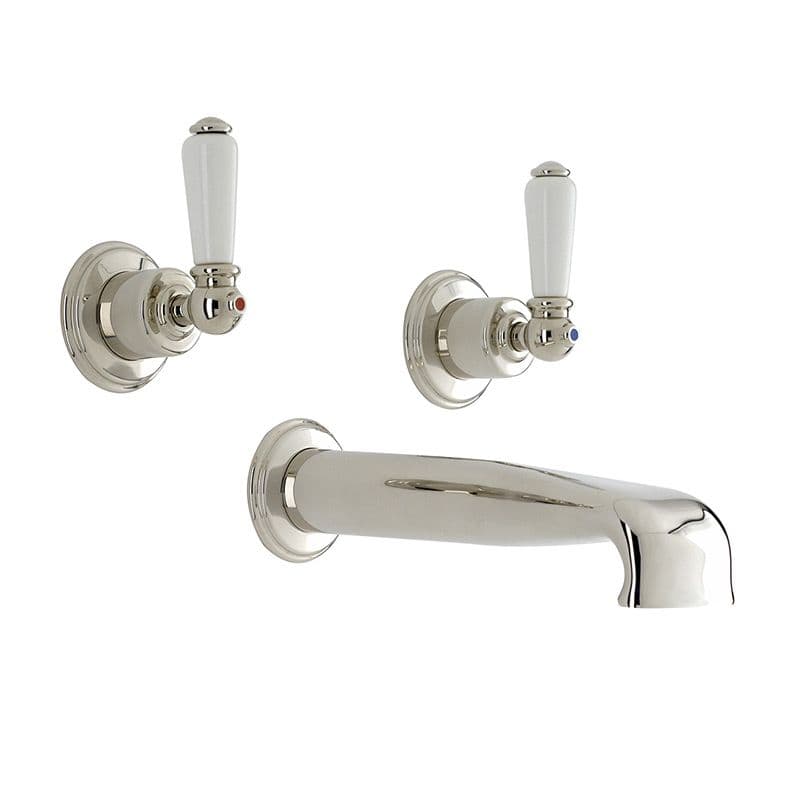 3580 Perrin & Rowe Three Hole Wall Mounted Bath Tap Set