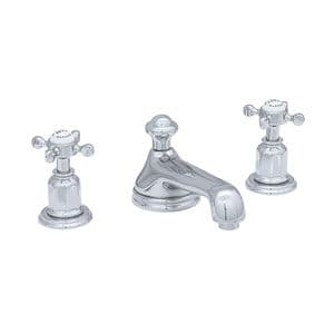 3706 Perrin & Rowe Three Hole Deck Mounted Basin Tap Set With Low Profile Spout Crosshead