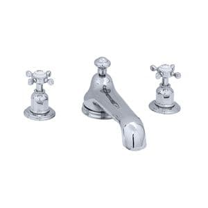 3736 Perrin & Rowe Three Hole Bath Tap Set With Low Profile Spout Crosshead