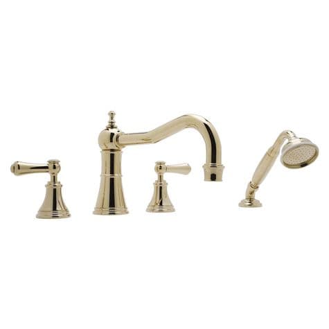 3747 Perrin & Rowe 4-hole Deck Mounted Country Spout Bath Tap Set