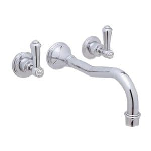 3783 Perrin & Rowe Georgian 3-hole Wall Mounted Spout Bath Tap Set With Lever Handles