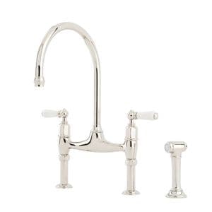 4173 Perrin & Rowe Ionian Three Hole Sink Mixer Tap Lever Handles & Rinse