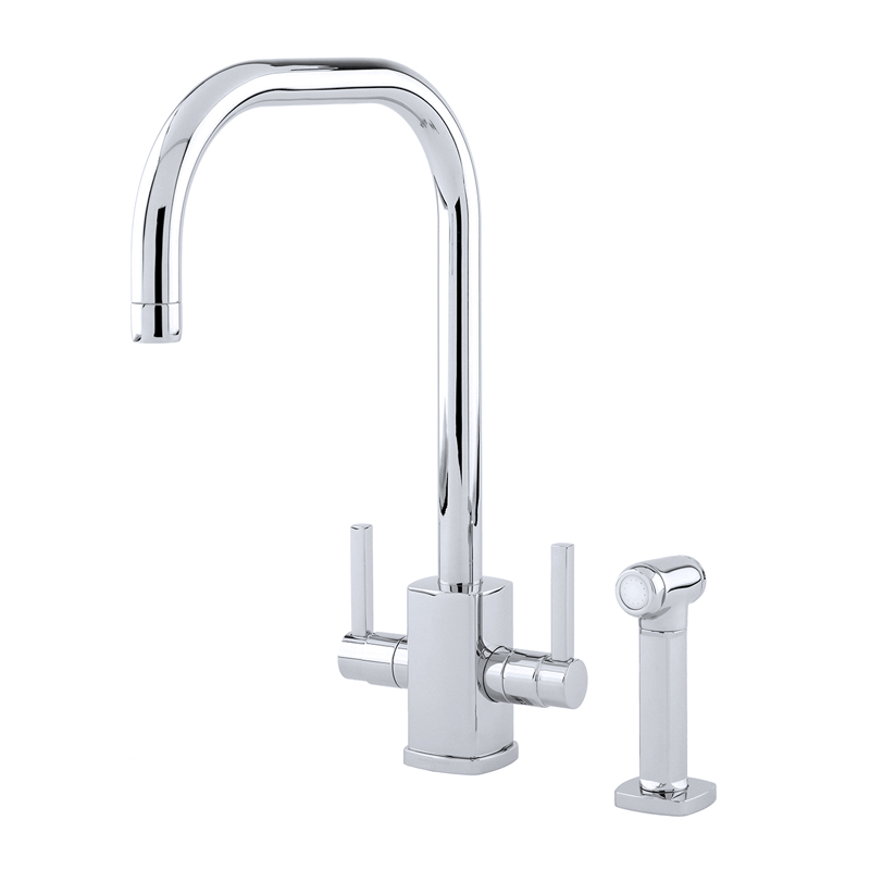 4310 Perrin & Rowe Juliet Monobloc Sink Mixer Tap U Spout Lever Handles and Rinse
