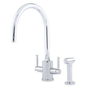 4312 Perrin & Rowe Juliet Monobloc Sink Mixer Tap C Spout Lever Handles and Rinse