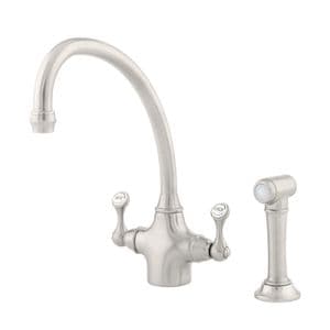 4350 Perrin & Rowe Etruscan Monobloc Mixer Tap with Lever Handles and Rinse