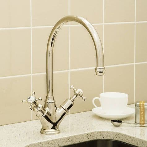 4385 Perrin & Rowe Phoenician Monobloc Mixer Tap with Crosshead Handles