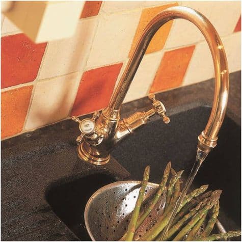 4385 Perrin & Rowe Phoenician Monobloc Mixer Tap with Crosshead Handles