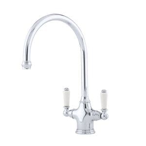 4460 Perrin & Rowe Phoenician Kitchen Mixer Tap with Porcelain Lever Handles