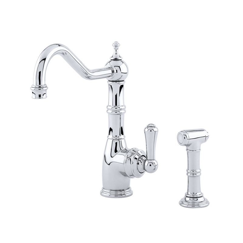 4746 Perrin & Rowe Provence Single Mixer Tap with Single Lever And Rinse
