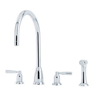 4891 Perrin & Rowe Langbourn Four Hole Sink Mixer Tap C Spout Lever Handles and Rinse