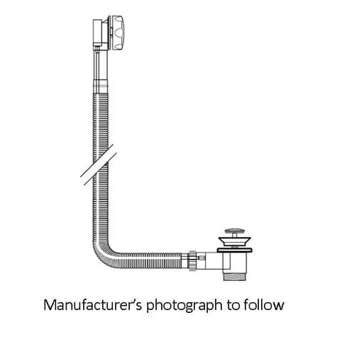 6746 Perrin & Rowe Bath Pop-up Waste And Overflow With Concealed Pipes 1200mm